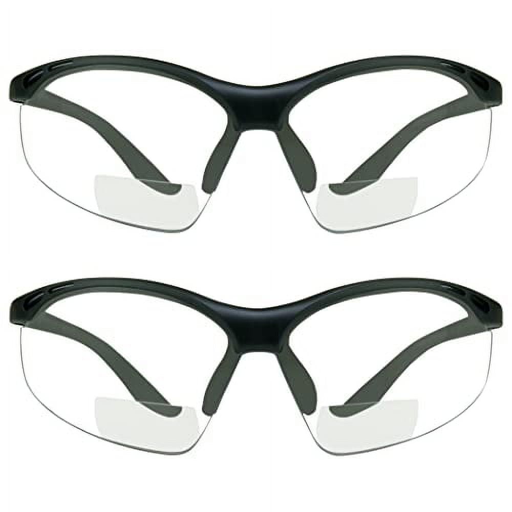 Bifocal Glasses Reader Z87 +2.50 2 Pairs WrapAround Work Motorcycle Shooting Nigt Indoor
