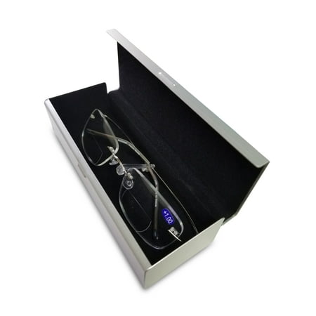 Bifocal Lightweight Slim Rimless Wire Reader - Flexible Clear Rectangular Reading Glasses Bi-Focal