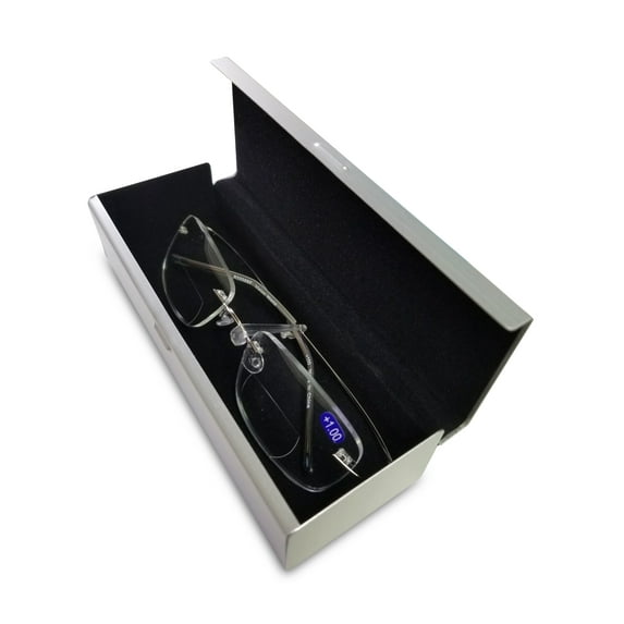 Bifocal Lightweight Slim Rimless Wire Reader - Flexible Clear Rectangular Reading Glasses Bi-Focal