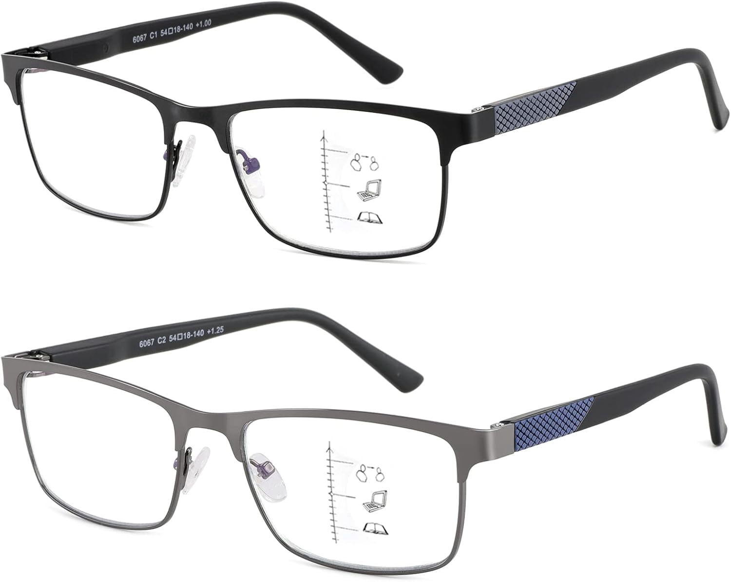Bifocal No Line Progressive Multifocus Reading Glasses Men Multifocal
