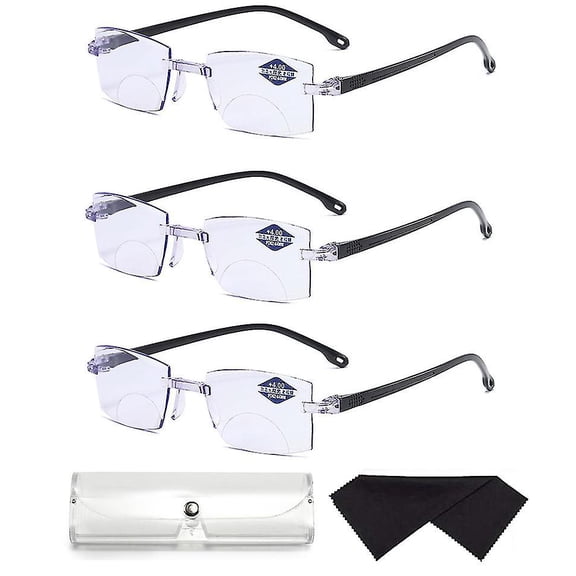 Bifocal Progressive Reading Glasses Blue Light Blocking Multifocal Eyewear Ultralight Rimless Eyeglasses