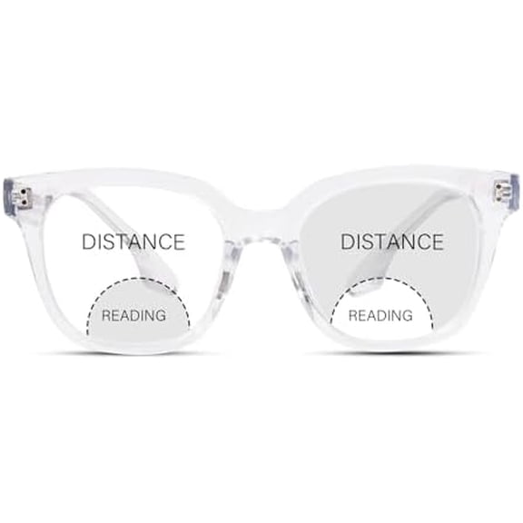 Bifocal Reading Glasses for Women Men Oversized Blue Light Blocking Clear Top Computer Readers