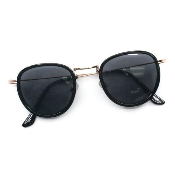 Bifocal Reading Sunglasses Unisex Vintage Fashion Panto Frame Black Gold +2.25