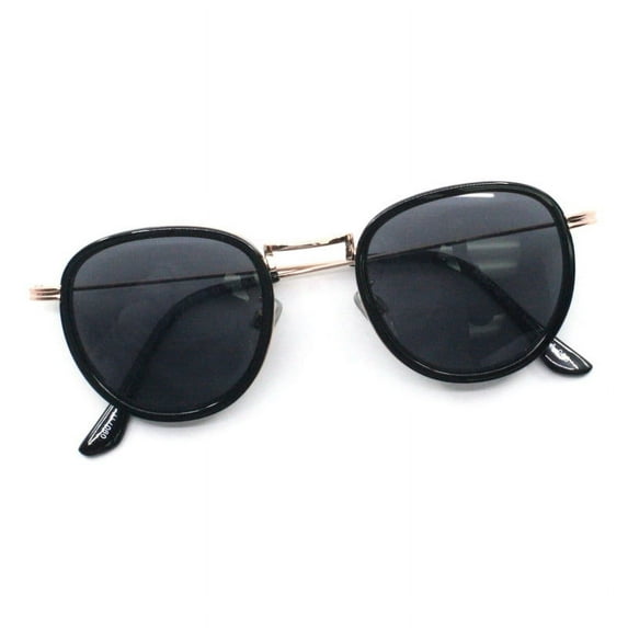 Bifocal Reading Sunglasses Unisex Vintage Fashion Panto Frame Black Gold +2.50