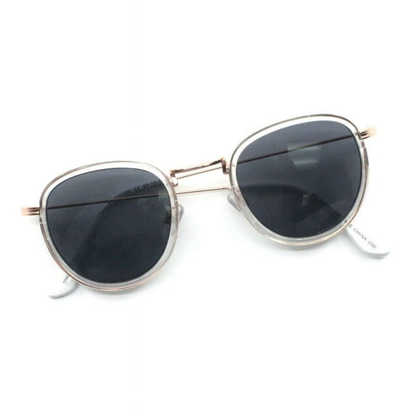 Bifocal Reading Sunglasses Unisex Vintage Fashion Panto Frame Clear Gold +1.50