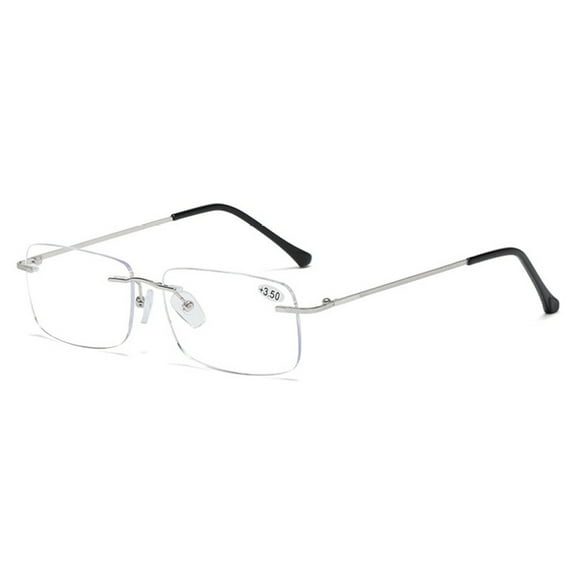 Bifocal Rimless Reading Glasses Blue Blocking Light Rimless Metal Business Readers