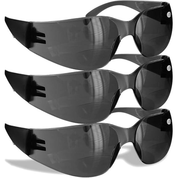 Bifocal Safety Glasses  Frameless Lightweight Design | Wraparound Lens | ANSI Z87.1+ | Built-In Readers