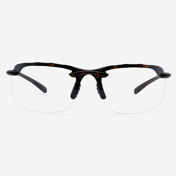 Bifocal Safety Glasses with Readers Wrap Around Sport Magnifying Safety Reading Protective Goggles for Men and Women Monza in Tortoise 2.75