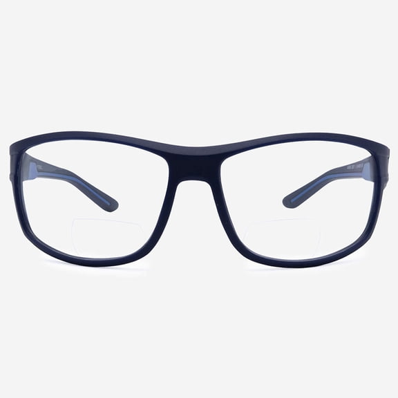 Bifocal Safety Glasses with Readers Wrap Around TR90 Frame Sport Magnifying Safety Reading Protective Goggles for Men and Women Massa in Blue 1.50