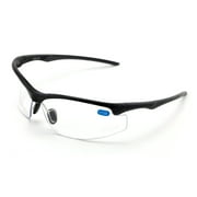 Bifocal Sport Protective Safety Glasses Bi-focal - Clear Lens Reader Reading - Ansi Z87.1 Certified 1.75