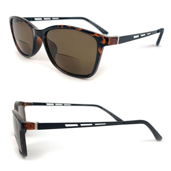 Bifocal Sun Readers Classic Frame Geek Retro Style Reading Sunglasses Tortoise (+1.50)
