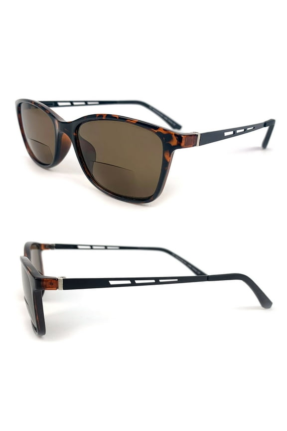 Bifocal Sun Readers Classic Frame Geek Retro Style Reading Sunglasses Tortoise (+1.50)