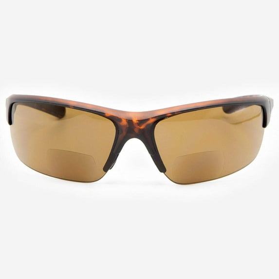Bifocal Sunglasses for Men - Reader Sunglasses with Bifocals - Sport Wrap Around Reading Sun Glasses with Built In Readers - Rome by VITENZI in Tortoise 2.50