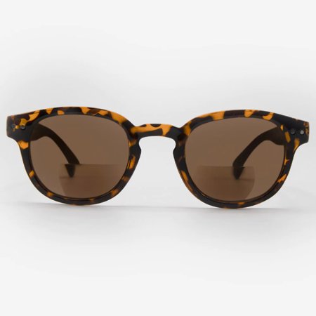Bifocal Sunglasses for Men and Women - Reader Sunglasses with Bifocals - Round Reading Sun Glasses with Built In Readers - Lucca by VITENZI in Tortoise 2.00