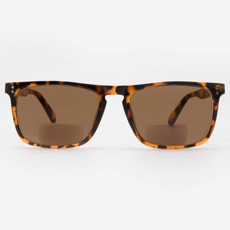 Bifocal Sunglasses for Men and Women - Reader Sunglasses with Bifocals - Designer Reading Sun Glasses with Built In Readers - Trento by VITENZI in Tortoise 2.75