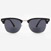 Bifocal Sunglasses for Men and Women - Reader Sunglasses with Bifocals - Semi Rimless Browline Reading Sun Glasses with Built In Readers - Tivoli by VITENZI in Black 1.75