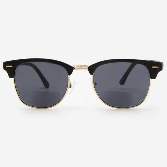 Bifocal Sunglasses for Men and Women - Reader Sunglasses with Bifocals - Semi Rimless Browline Reading Sun Glasses with Built In Readers - Tivoli by VITENZI in Matte Black 3.00
