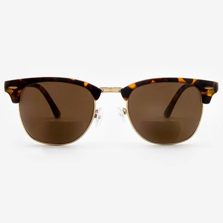 Bifocal Sunglasses for Men and Women - Reader Sunglasses with Bifocals - Semi Rimless Browline Reading Sun Glasses with Built In Readers - Tivoli by VITENZI in Tortoise 1.50