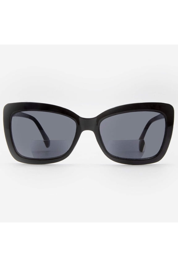 Bifocal Sunglasses for Women - Reader Sunglasses with Bifocals - Butterfly Cat Eye Reading Sun Glasses with Built In Readers - Carpi by VITENZI in Black 2.25