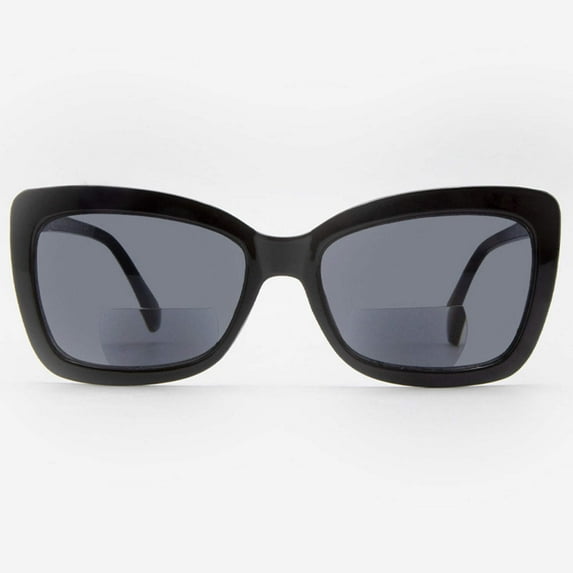 Bifocal Sunglasses for Women - Reader Sunglasses with Bifocals - Butterfly Cat Eye Reading Sun Glasses with Built In Readers - Carpi by VITENZI in Black 2.50