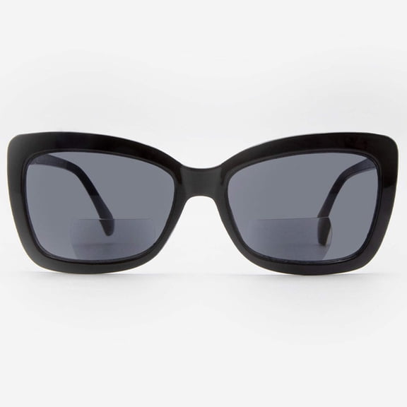Bifocal Sunglasses for Women - Reader Sunglasses with Bifocals - Butterfly Cat Eye Reading Sun Glasses with Built In Readers - Carpi by VITENZI in Black 3.00