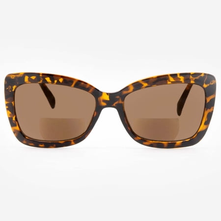 Bifocal Sunglasses for Women - Reader Sunglasses with Bifocals - Butterfly Cat Eye Reading Sun Glasses with Built In Readers - Carpi by VITENZI in Tortoise 1.75