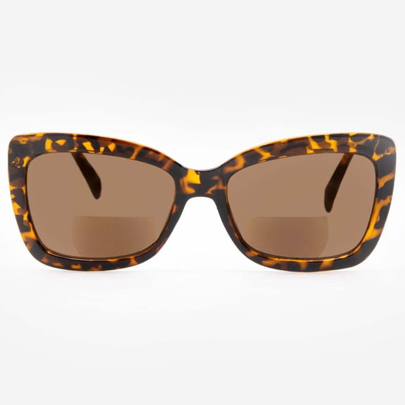 Bifocal Sunglasses for Women - Reader Sunglasses with Bifocals - Butterfly Cat Eye Reading Sun Glasses with Built In Readers - Carpi by VITENZI in Tortoise 2.25