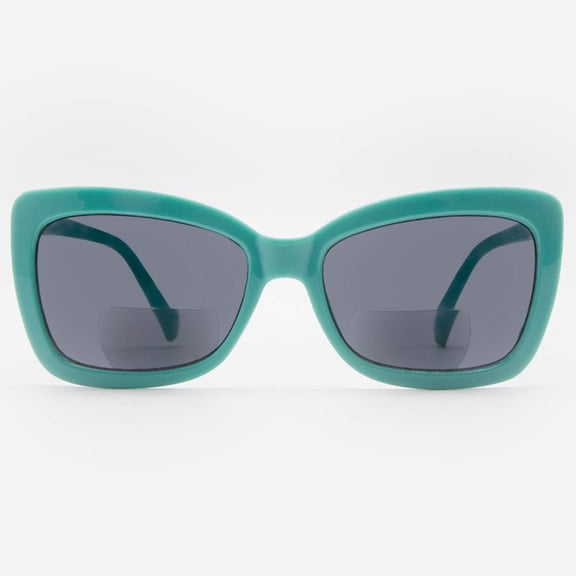 Bifocal Sunglasses for Women - Reader Sunglasses with Bifocals - Butterfly Cat Eye Reading Sun Glasses with Built In Readers - Carpi by VITENZI in Turquoise 2.50