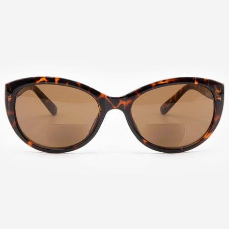 Bifocal Sunglasses for Women - Reader Sunglasses with Bifocals - Cat Eye Reading Sun Glasses with Built In Readers - Florence by VITENZI in Tortoise 2.75