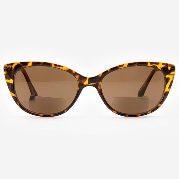 Bifocal Sunglasses for Women - Reader Sunglasses with Bifocals - Cat Eye Reading Sun Glasses with Built In Readers - Verona by VITENZI in Tortoise 2.00