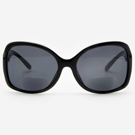 Bifocal Sunglasses for Women - Reader Sunglasses with Bifocals - Oversized Reading Sun Glasses with Built In Readers - Ferrara by VITENZI in Black 2.75