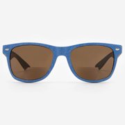 Bifocal Sunglasses for Men - Reader Sunglasses with Bifocals - Classic Reading Sun Glasses with Built In Readers - Rimini by VITENZI in Blue 2.75