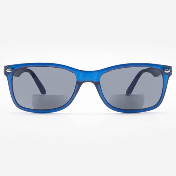 Bifocal Sunglasses for Men and Women - Reader Sunglasses - Retro Reading Sun Glasses with Built In Readers - Prato by VITENZI in Dark Blue 2.75