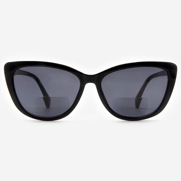 Bifocal Sunglasses for Women - Reader Sunglasses with Bifocals - Cat Eye Reading Sun Glasses with Built In Readers - Gela by VITENZI in Black 2.25