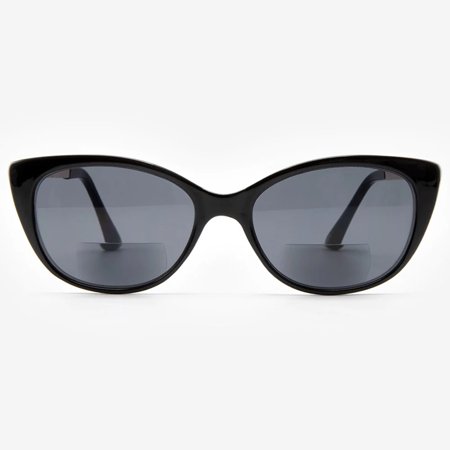 Bifocal Sunglasses for Women - Reader Sunglasses with Bifocals - Cat Eye Reading Sun Glasses with Built In Readers - Verona by VITENZI in Black 1.50