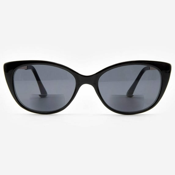 Bifocal Sunglasses for Women - Reader Sunglasses with Bifocals - Cat Eye Reading Sun Glasses with Built In Readers - Verona by VITENZI in Black 1.50