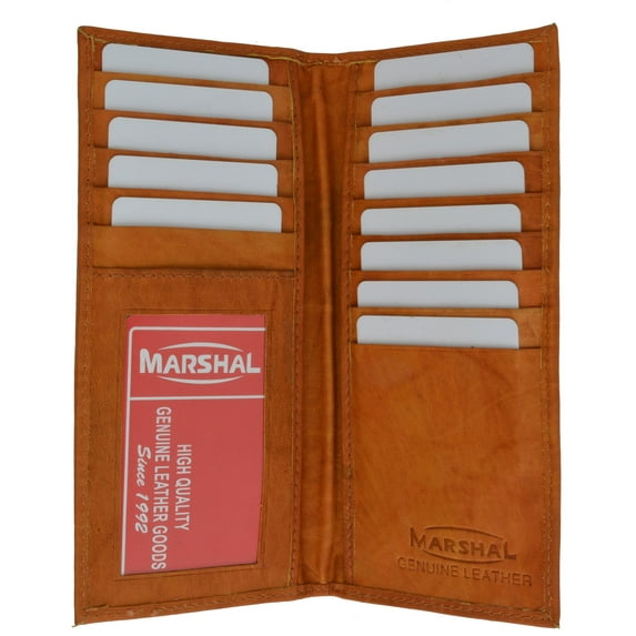 Bifold Checkbook Wallet and Credit Card Holder with ID Window Genuine Leather 4507 CF (C)