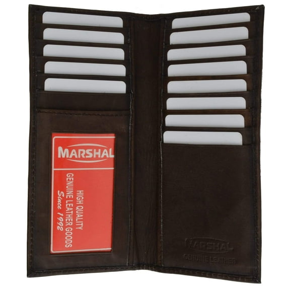 Bifold Checkbook Wallet and Credit Card Holder with ID Window Genuine Leather 4507 CF