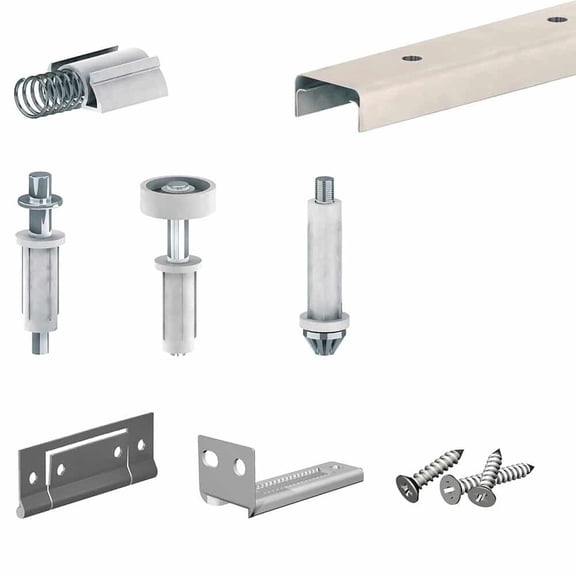 Bifold Closet Door Hardware kit - 47-inch Track for 4 Folding Panels up to 30lbs - SLID'UP 200