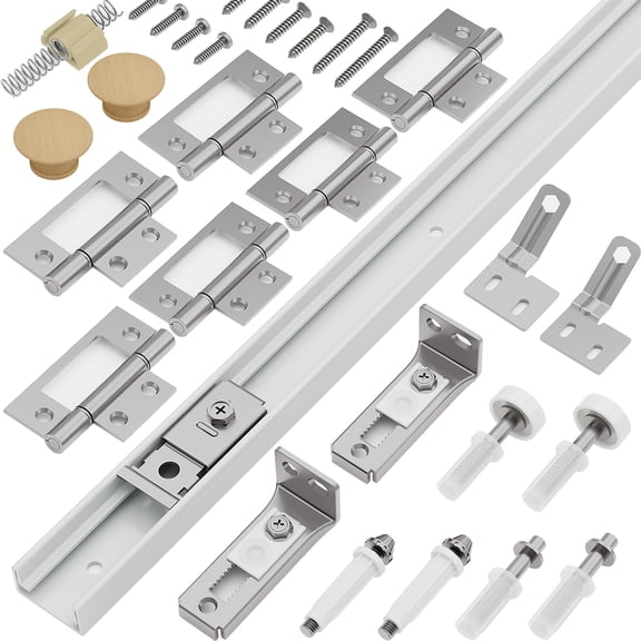 Bifold Door Hardware Kit 1 Pack-60" Track Closet Laundry Repair