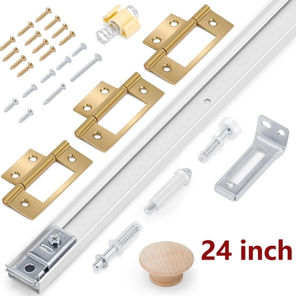 Bifold Door Hardware Kit, 24"Bifold Closet Door Track Kit Bifold Closet Door Hardware Kit Folding Door Hardware Repair Replacement Tool Kit