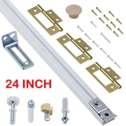 Bifold Door Hardware Track Kit with 24 inch Bifold Closet Door Track Kit, Folding Door Hardware Repair Replacement Tool Kit