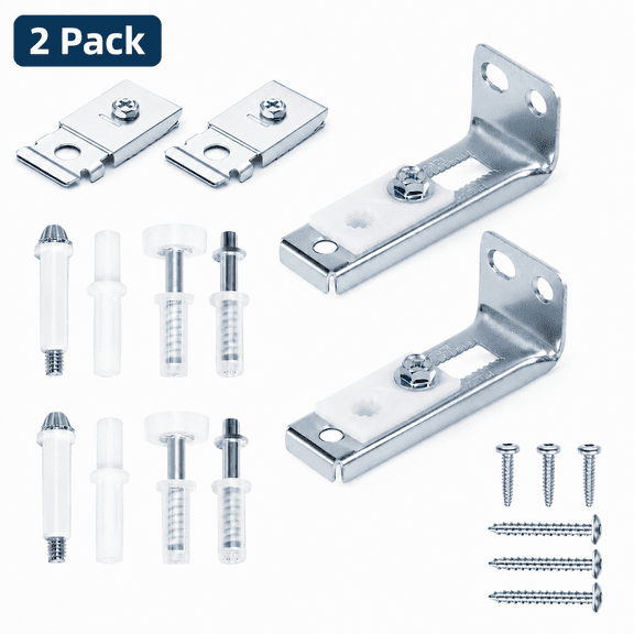Rongsi 2 Pack Bifold Door Hardware Repair Kit for 7/8" to 1" Sliding Door Track, Bifold Closet Door Hardware Kit Include Top & Bottom Bracket, Guide Wheel and Pivot, Folding Door Hardware Replacement