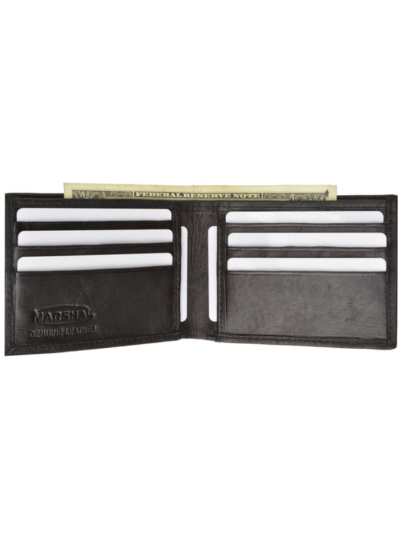 Bifold Lambskin Leather Outside ID Window Mens Wallet 1358 (C)