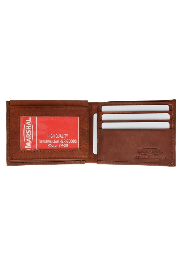 Bifold Mens Smooth Genuine Leather Flap Up ID Wallet 1153 CF (C)