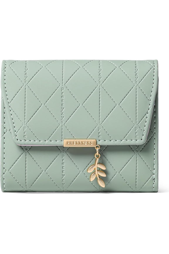 Bifold Wallet Women Leather RFID Blocking Card Holder Compact Wallet Zipper Coin Pocket with ID Window