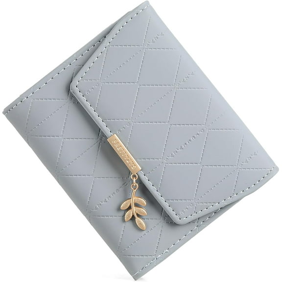 Bifold Wallet Women Leather RFID Blocking Card Holder Compact Wallet Zipper Coin Pocket with ID Window