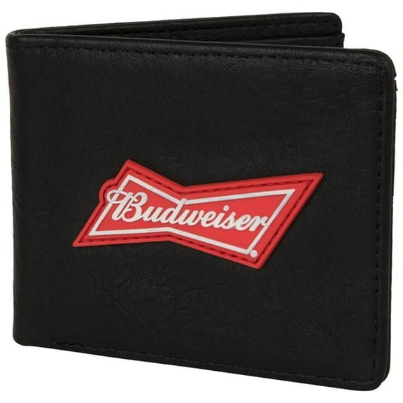 Bifold Wallet with Logo Patch & Flip-Up ID Window, Black