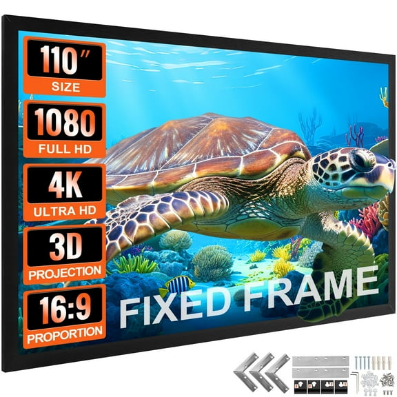 VEVOR Big 110" Diagonal 16:9 HD Projector Screen Home Theater Outdoor Use