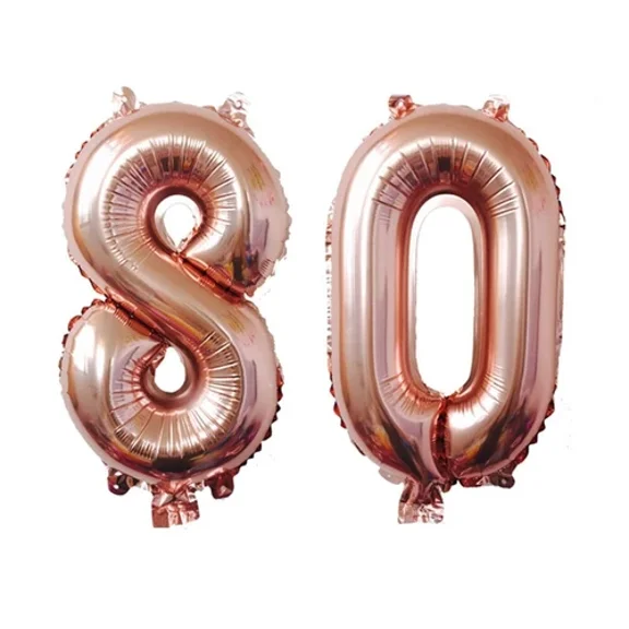 Big 40" 80 Rose Gold Foil Number Balloons Photo Shoot 80Th Birthday Float Helium